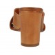 Woman's open mules in tan leather heel 7 - Available sizes:  43