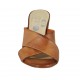 Sabo abierto para mujer en piel color cuero tacon 7 - Tallas disponibles:  43