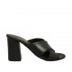 Mule ouvert pour femmes en cuir noir talon 7 - Pointures disponibles:  32, 33, 42, 43