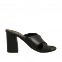 Sabo abierto para mujer en piel color negro tacon 7