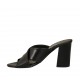 Sabo abierto para mujer en piel color negro tacon 7 - Tallas disponibles:  32, 33, 42, 43