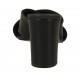 Sabo abierto para mujer en piel color negro tacon 7 - Tallas disponibles:  32, 33, 42, 43