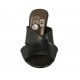 Sabot aperto da donna in pelle nera tacco 7 - Misure disponibili: 32, 33, 42, 43