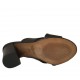 Sabo abierto para mujer en piel color negro tacon 7 - Tallas disponibles:  32, 33, 42, 43