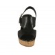 Sandalo da donna in pelle forata nera con plateau e zeppa 9 - Misure disponibili: 34, 42, 43, 44