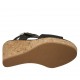 Sandalo da donna in pelle forata nera con plateau e zeppa 9 - Misure disponibili: 34, 42, 43, 44