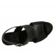 Sandalo da donna in pelle forata nera con plateau e zeppa 9 - Misure disponibili: 34, 42, 43, 44
