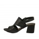 Sandalo da donna in pelle traforata nera tacco 5 - Misure disponibili: 33, 42, 43, 44