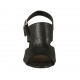Sandale pour femmes en cuir noir perforé talon 5 - Pointures disponibles:  42, 43
