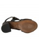 Sandalo da donna in pelle traforata nera tacco 5 - Misure disponibili: 33, 42, 43, 44