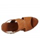 Sandalo da donna in pelle forata cuoio con plateau e zeppa 9 - Misure disponibili: 42, 43, 44