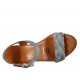 Sandalo da donna con cinturino e plateau in pelle e pelle intrecciata blu avio e grigia zeppa 9 - Misure disponibili: 42, 43, 44