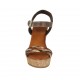 Sandalo da donna con cinturino e plateau in pelle e pelle intrecciata taupe, cuoio e beige zeppa 9 - Misure disponibili: 42, 43