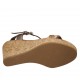 Sandalo da donna con cinturino e plateau in pelle e pelle intrecciata taupe, cuoio e beige zeppa 9 - Misure disponibili: 42, 43