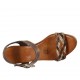 Sandalo da donna con cinturino e plateau in pelle e pelle intrecciata taupe, cuoio e beige zeppa 9 - Misure disponibili: 42, 43