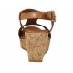Sandalo da donna in pelle forata cuoio con plateau e zeppa 7 - Misure disponibili: 45