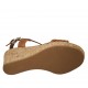 Sandalo da donna in pelle forata cuoio con plateau e zeppa 7 - Misure disponibili: 45