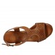 Sandalo da donna in pelle forata cuoio con plateau e zeppa 7 - Misure disponibili: 45