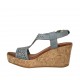 Sandalo da donna in pelle forata avio con plateau e zeppa 7 - Misure disponibili: 43, 45