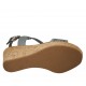 Sandalo da donna in pelle forata avio con plateau e zeppa 7 - Misure disponibili: 43, 45
