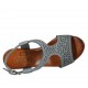 Sandalo da donna in pelle forata avio con plateau e zeppa 7 - Misure disponibili: 43, 45