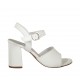 Sandale pour femmes avec courroie en cuir blanc talon 7 - Pointures disponibles:  42