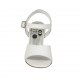 Sandale pour femmes avec courroie en cuir blanc talon 7 - Pointures disponibles:  42