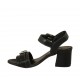 Sandalo con cinturino e fibbia da donna in pelle nera tacco 5 - Misure disponibili: 42, 43