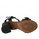 Sandalia con cinturon y hebilla para mujer en piel negra tacon 5 - Tallas disponibles:  42, 43