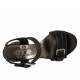 Sandalo con cinturino e fibbia da donna in pelle nera tacco 5 - Misure disponibili: 42, 43, 44