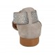 Scarpa aperta da donna in camoscio grigio con elastico e strass tacco 2 - Misure disponibili: 32