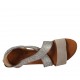 Zapato abierto con elasticos y estrás para mujer en gamuza gris tacon 2 - Tallas disponibles:  32