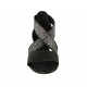 Scarpa aperta da donna in pelle nera con elastico e strass tacco 2 - Misure disponibili: 32, 33