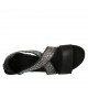 Scarpa aperta da donna in pelle nera con elastico e strass tacco 2 - Misure disponibili: 32, 33