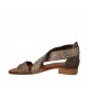Scarpa aperta da donna in pelle bronzo con elastico e strass tacco 2 - Misure disponibili: 32