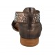 Scarpa aperta da donna in pelle bronzo con elastico e strass tacco 2 - Misure disponibili: 32