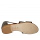 Scarpa aperta da donna in pelle bronzo con elastico e strass tacco 2 - Misure disponibili: 32