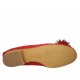Woman's ballerina shoe in red suede with pompom and rhinestones heel 2 - Available sizes:  33