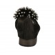 Ballerina da donna in camoscio nero con pon-pon e strass tacco 2 - Misure disponibili: 33