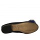 Ballerina da donna in camoscio blu con pon-pon e strass tacco 2 - Misure disponibili: 33