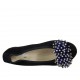 Ballerina da donna in camoscio blu con pon-pon e strass tacco 2 - Misure disponibili: 33