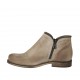 Stivaletto da donna con cerniere in pelle forata beige tacco 2 - Misure disponibili: 33, 44
