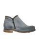 Woman's ankle boot with zippers in blue grey pierced leather heel 2 - Available sizes:  33, 43