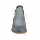 Woman's ankle boot with zippers in blue grey pierced leather heel 2 - Available sizes:  33, 43