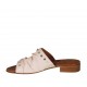 Sabot aperto da donna in pelle rosa con borchie tacco 2 - Misure disponibili: 32, 42