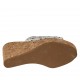 Sabot aperto da donna in pelle forata bianca con plateau e zeppa 9 - Misure disponibili: 42, 43