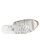 Woman's open mules in white pierced leather with platform and wedge heel 9 - Available sizes:  42, 43
