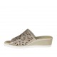 Mule ouvert pour femmes en cuir perforé imprimé plomb talon compensé 4 - Pointures disponibles:  42