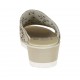 Mule ouvert pour femmes en cuir perforé imprimé plomb talon compensé 4 - Pointures disponibles:  42