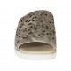 Mule ouvert pour femmes en cuir perforé imprimé plomb talon compensé 4 - Pointures disponibles:  42